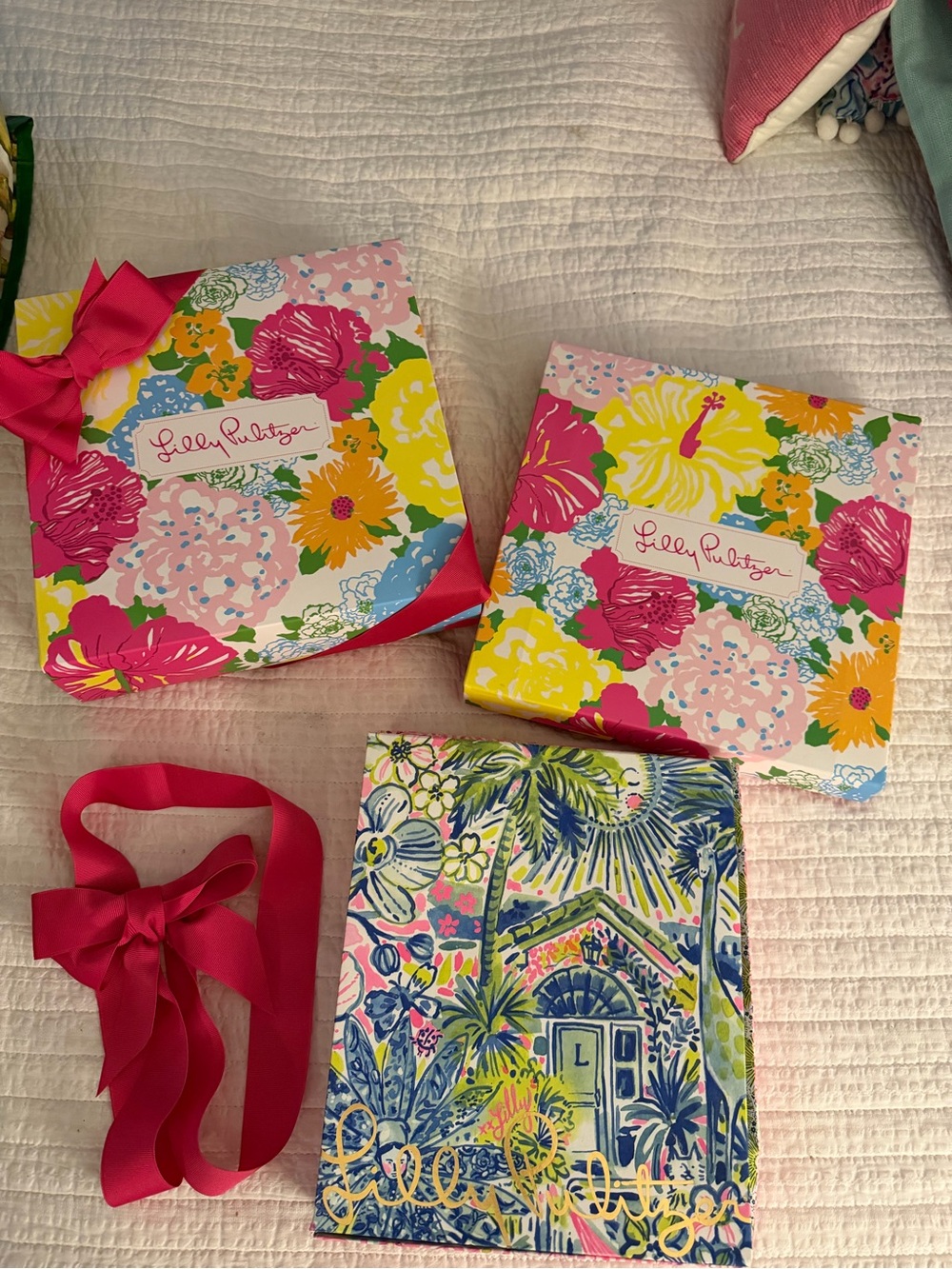 Lilly Pulitzer gift boxes bows & tissue